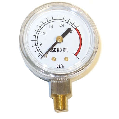 Powerweld Replacement Gauge, 2" x 30 CFH, 1/8" NPT Inlet R-CFH